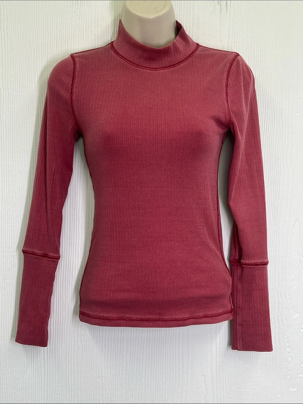 Free People - Intimately The Rickie Mock Neck Ribbed Long Sleeve Blouse Size XS